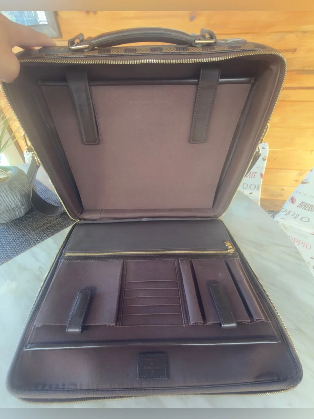 Louis Vuitton Damier Ebene Porte Ordinateur Sabana Computer Case